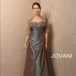 NWT Javoni-Strapless/full length formal/caramel/teal